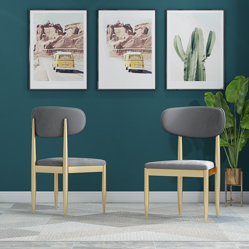 Upholstered Chair Scandinavian Style Open Back Dining Side Chair