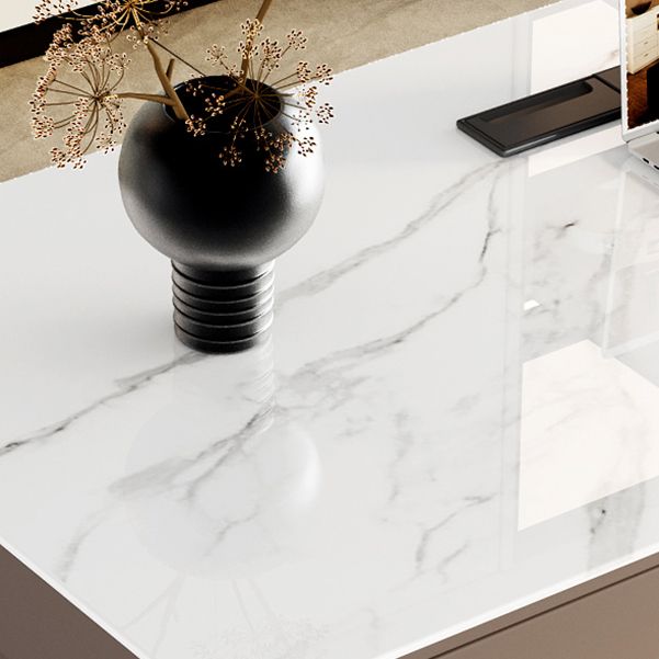 Cable Management Office Desk with Drawers Writing Desk Sled for Home