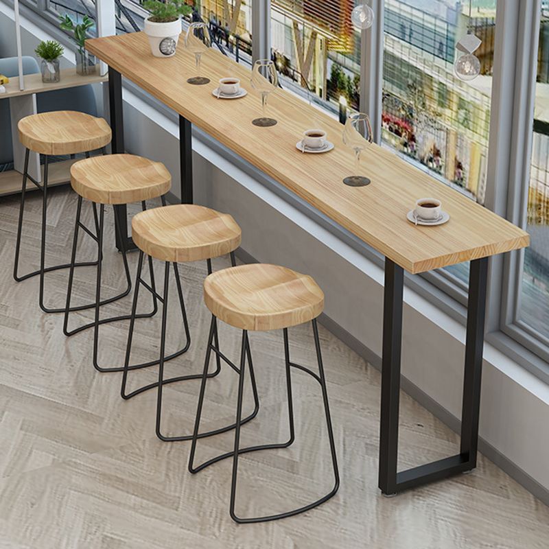 Industrial Style Rectangle Bar Table Solid Wood Bar Dining Table for Dining Room