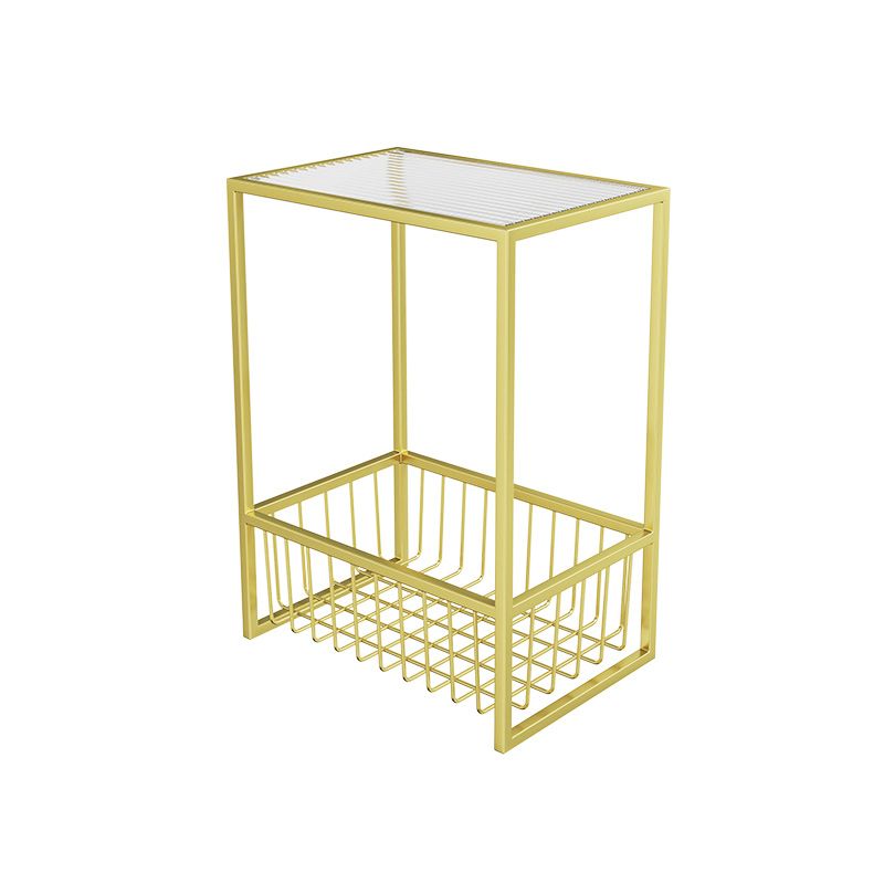 Modern Frame Coffee Cocktail Table Rectangular Glass Top Cocktail Table