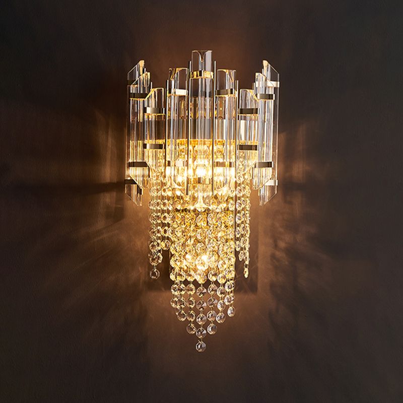 Modern Unique Shade Wall Lighting Crystal Shade Wall Lighting Ideas for Living Room