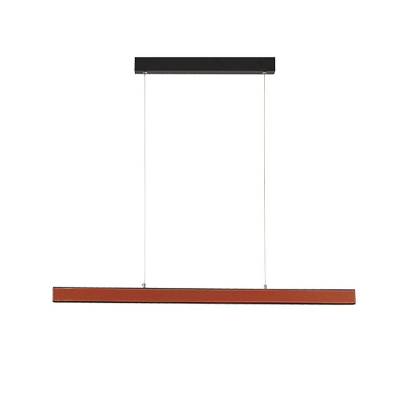 Modern Hanging Light Linear Leather LED Island Light Fixture for Dining Room