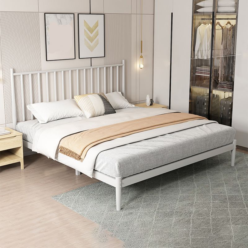 Glam Metal with Headboard Rectangular Slat Mattress Included Slat Bed