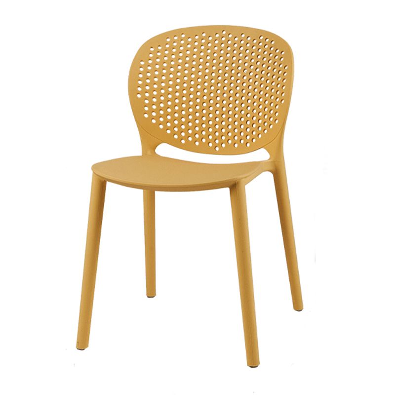 Modern Open Back Side Chair Plastic Armless Dining Chair for Restaurant