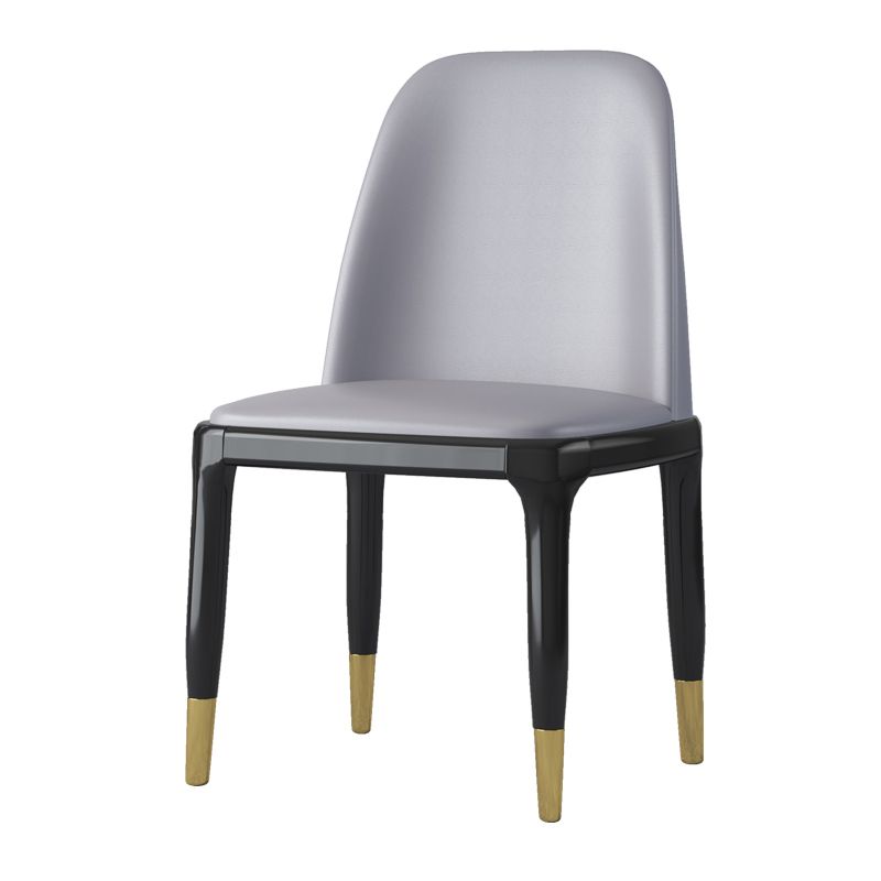 Industrial Rubberwood Parsons Side Chair Matte Finish Leather Dining Chair (Set of 2)