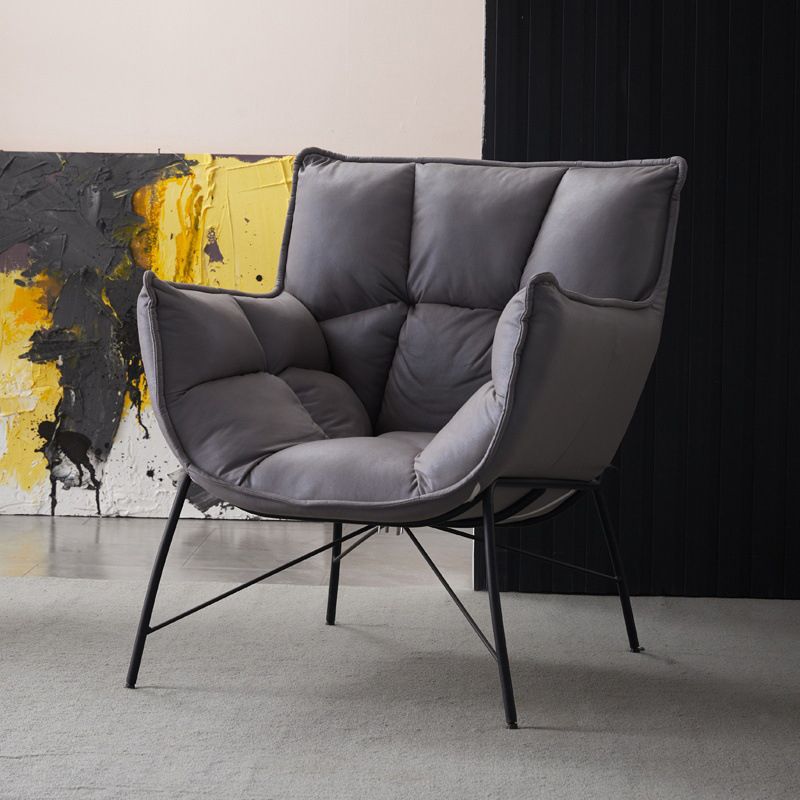 28.3"Wide Contemporary Faux Leather Accent Armchair with Flared Arms