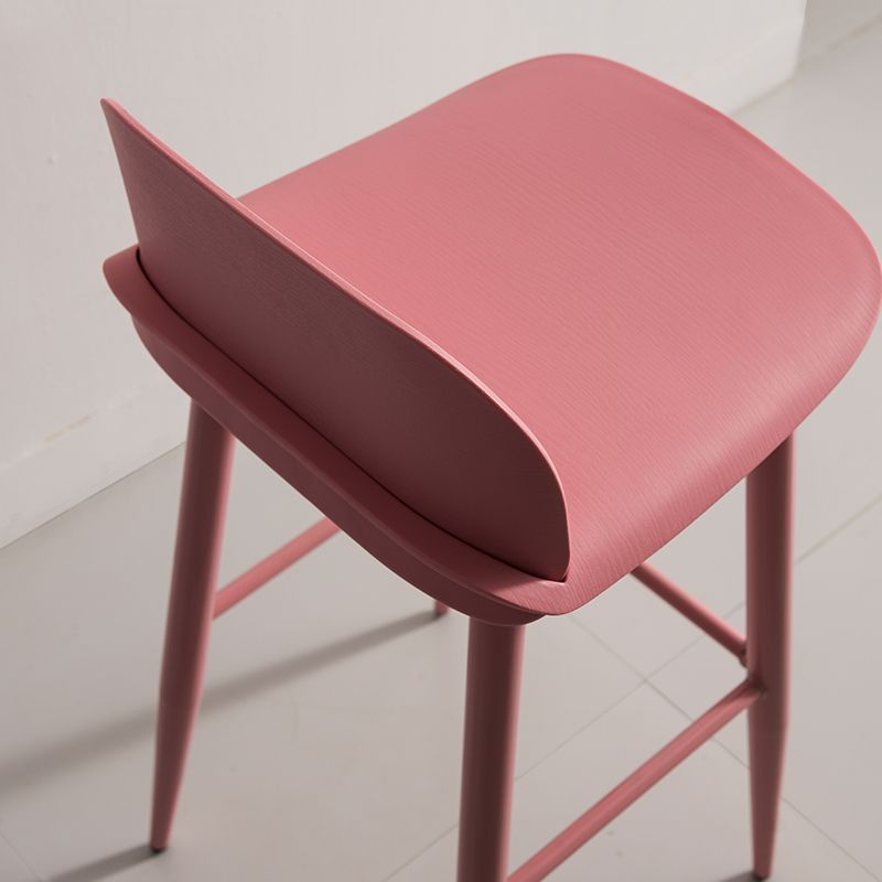 Modern Style Metal Bar Stool Plastic Low Back Counter Stool for Indoor