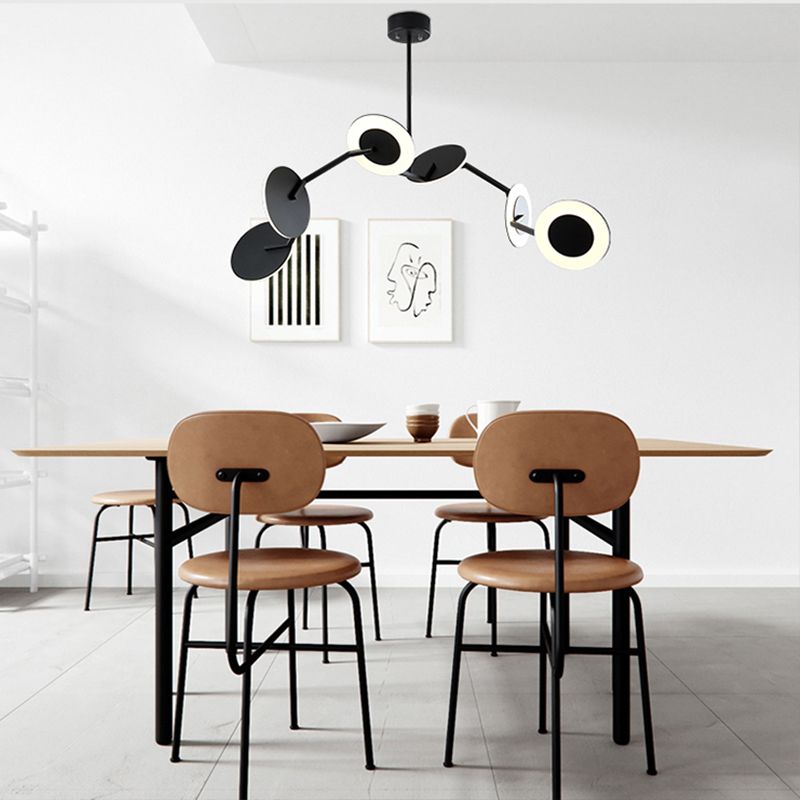 Moderner Stil Metall Kronleuchter hell schwarzes Gericht Schatten Anhänger Licht für Wohnzimmer