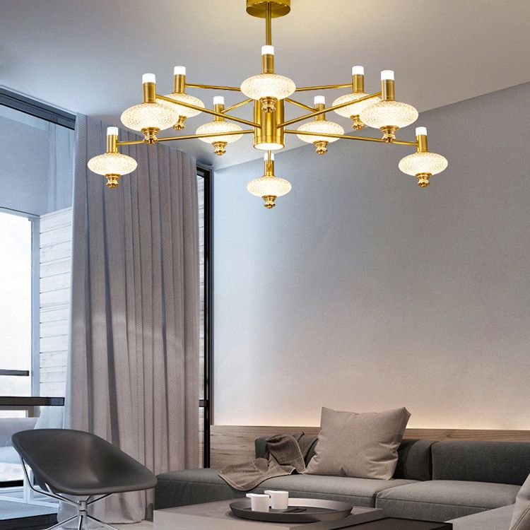 Metal Sputnik Candelier Minimalista Ligera Led con luz acrílica de cuentas