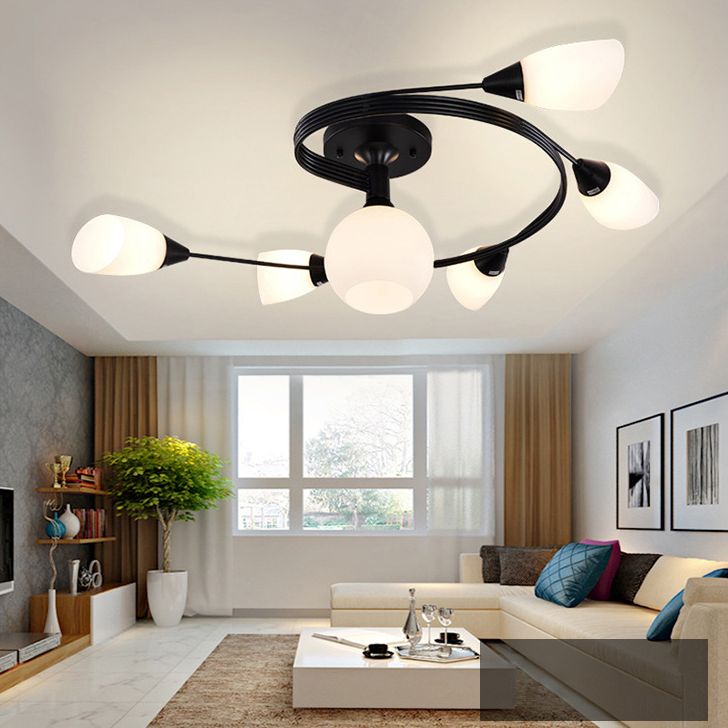 Luz de lámpara de montaje de techo moderna Luz de techo de vidrio