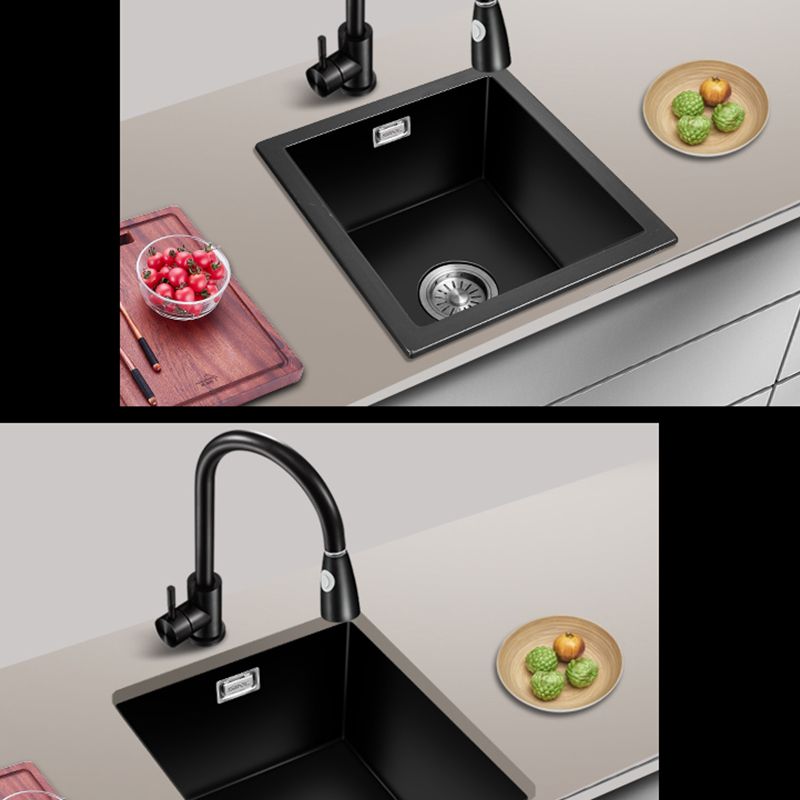 Quartz Kitchen Sink Single Bowl Drop-In Kitchen Sink with Rectangular Shape