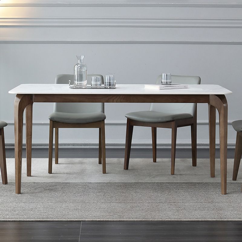 Contemporary Stone Rectangle Table Set 1/4/5 Pieces Dining Set for Home