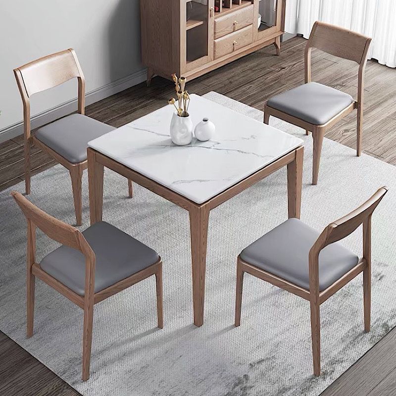 Contemporary Wood Dining Room Chairs Armless Open Back Dining Side Chair