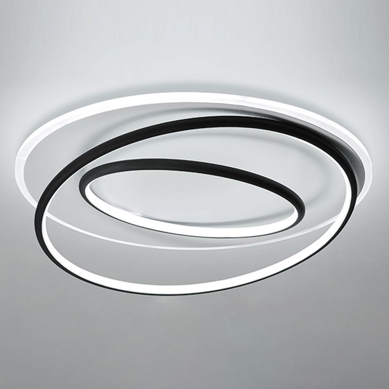 Linear Iron LED Flush Mount Modern Style 3-Light Ceiling Light Fixture for Bedroom