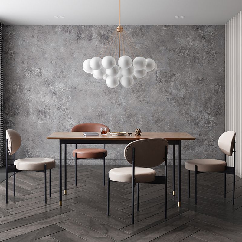 Industrial Armless Dining Chairs Open Back Dining Side Chair