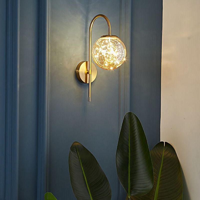 Lumière murale de forme sphérique Métal de style métal à 1 lumière Lumière
