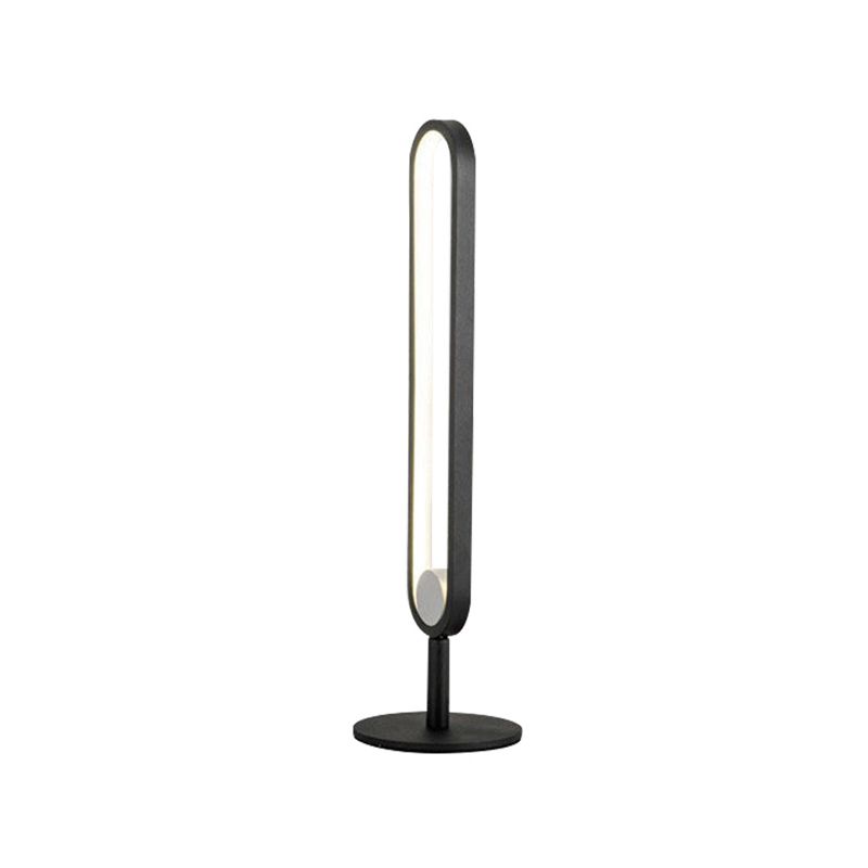 Lampada da tavolo a forma ovale in alluminio stile contemporaneo 1 luce da tavolo per camera da letto