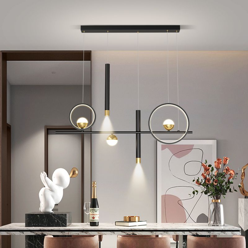 Contemporary Style Geometry Island Lighting Ideas Metal 7- Light Island Pendant Lights