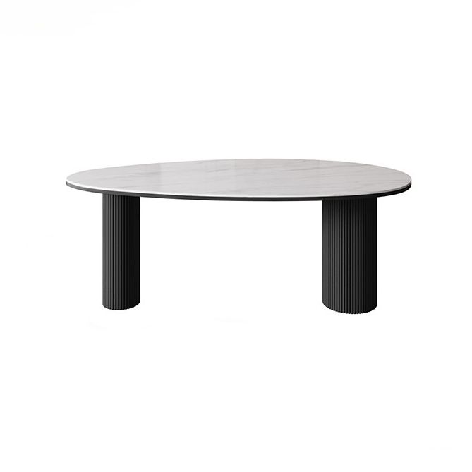 Sintered Stone Top Dining Table Oval Table with Metal Base and 3 Legs