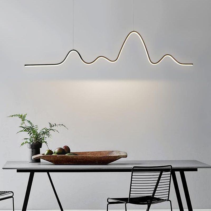 Modern Style Geometric Shape Island Pendant Metal Island Light Fixtures for Living Room