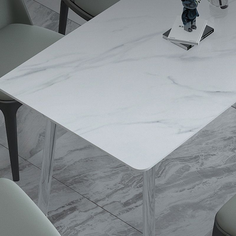Sintered Stone Dining Table Modern Rectangle Dining Table with Acrylic Base for Home Use