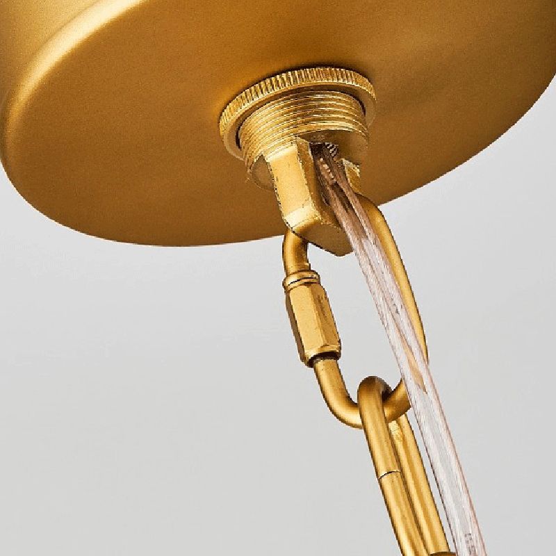 Modern Luxury Linear Pendant Light Electroplate Metal Chandelier with Acrylic Shade