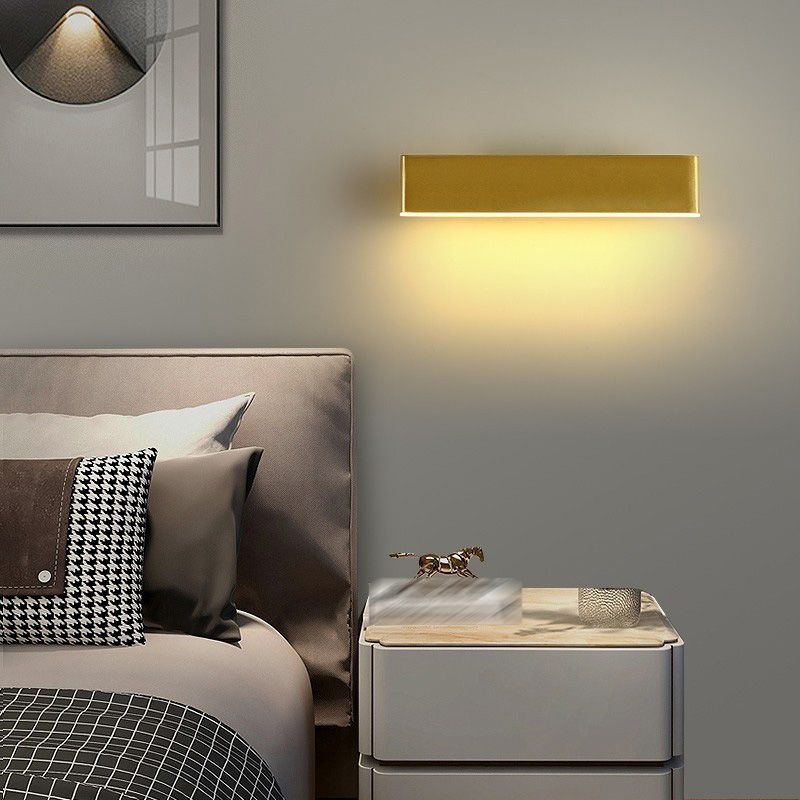 Modern Style Rectangular Wall Lamps Metal 1 Light Wall Mounted Lamps