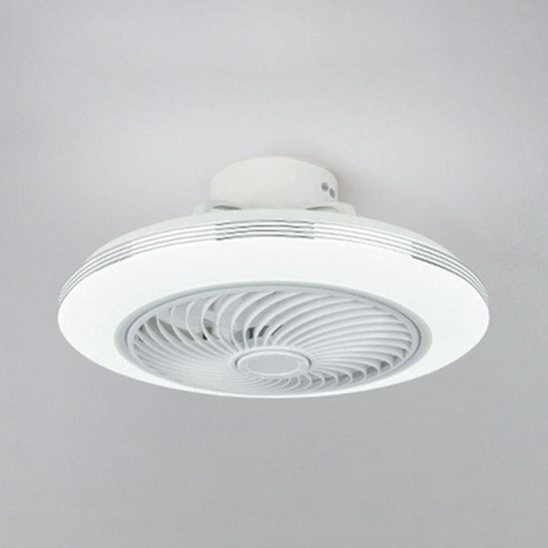 1 - Light LED Ceiling Fan Plastic and Acrylic in White Fan Fixture