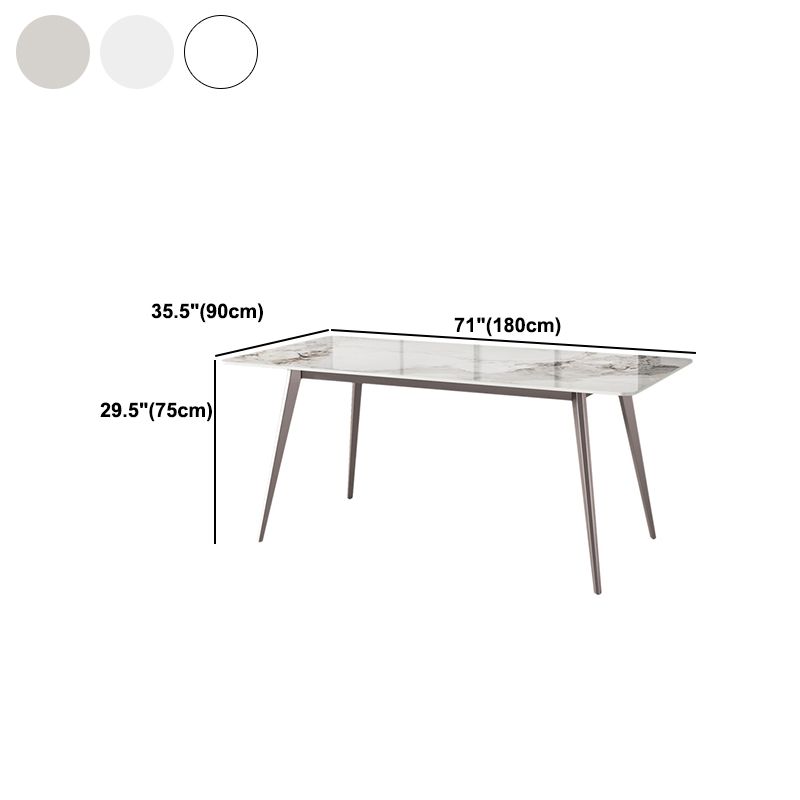 Rectangle Dining Table Modern 4 Legs Fixed Table of Sintered Stone