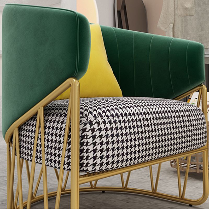 23.62" W x 29.52" H Velvet Tuxedo Arm Sofa Contemporary Standard Sewn Pillow Back Sofa