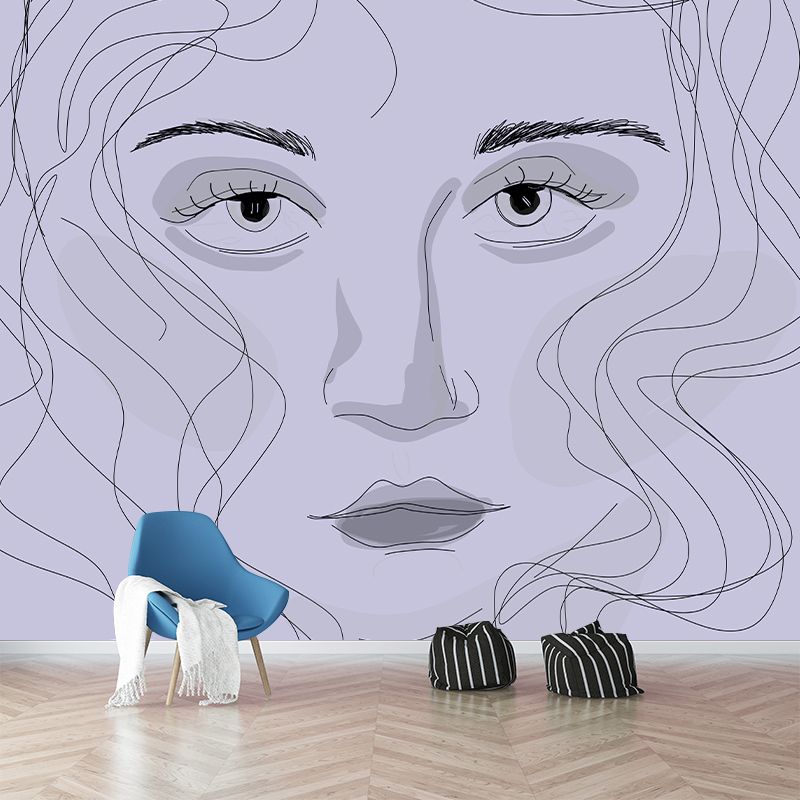Stain Resistant Mural Cartoon Figure Illustration Living Room Wall Mural