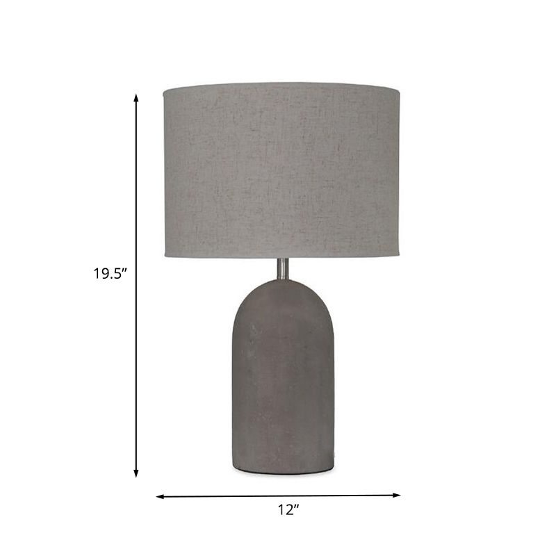 Capsule de demi-capsule Éclairage de nuit moderne simple de nuit gris simple avec tissu de tambour