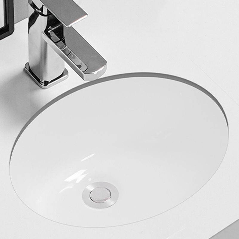Modern Oval Wash Stand Ceramic Metal Undermount Bathroom Sink