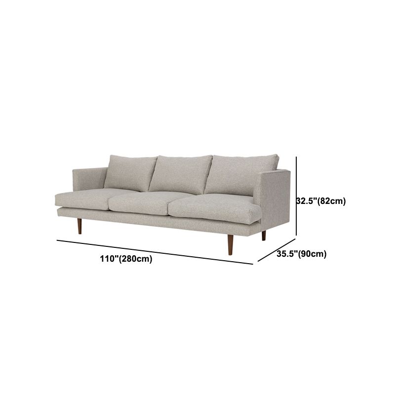 Contemporary Tuxedo Arm Sofa Fabric Standard Sofa with Pillows