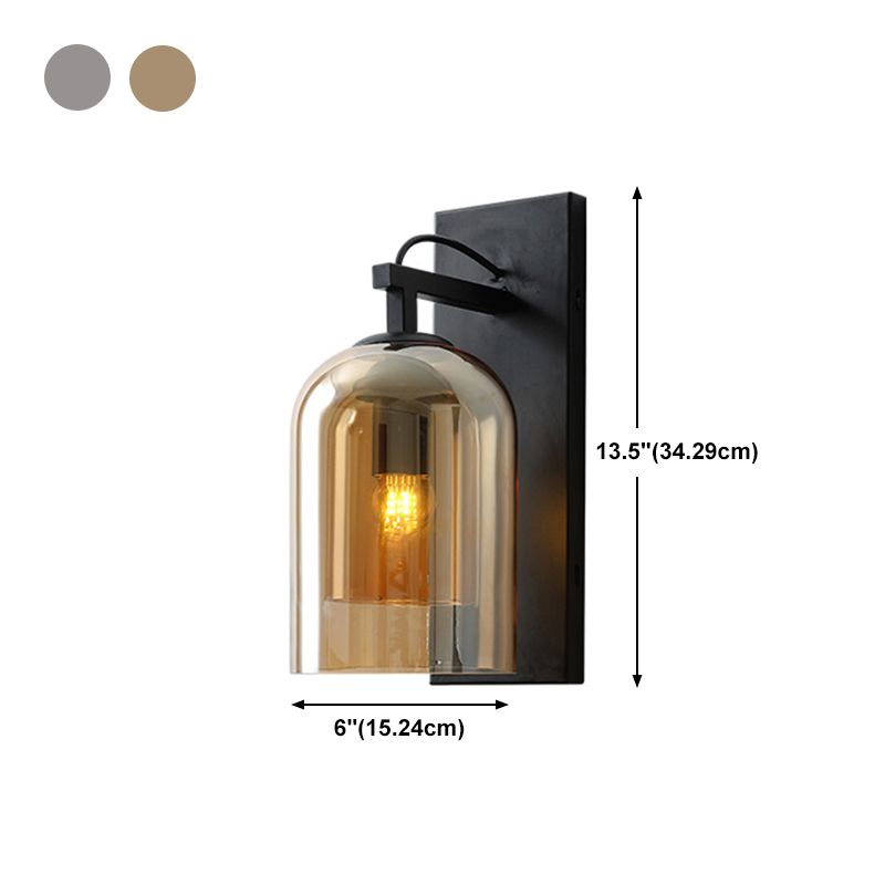 Modern Style Glass Shade Mount Lighting Simplicity Wall Sconce for Living Room