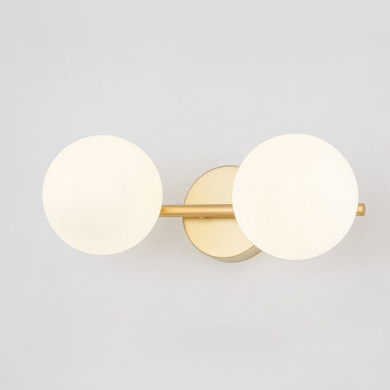 Postmodern Globe Vanity Sconce Lights Milk Glass Wall Mount Light Fixture for Bathroom