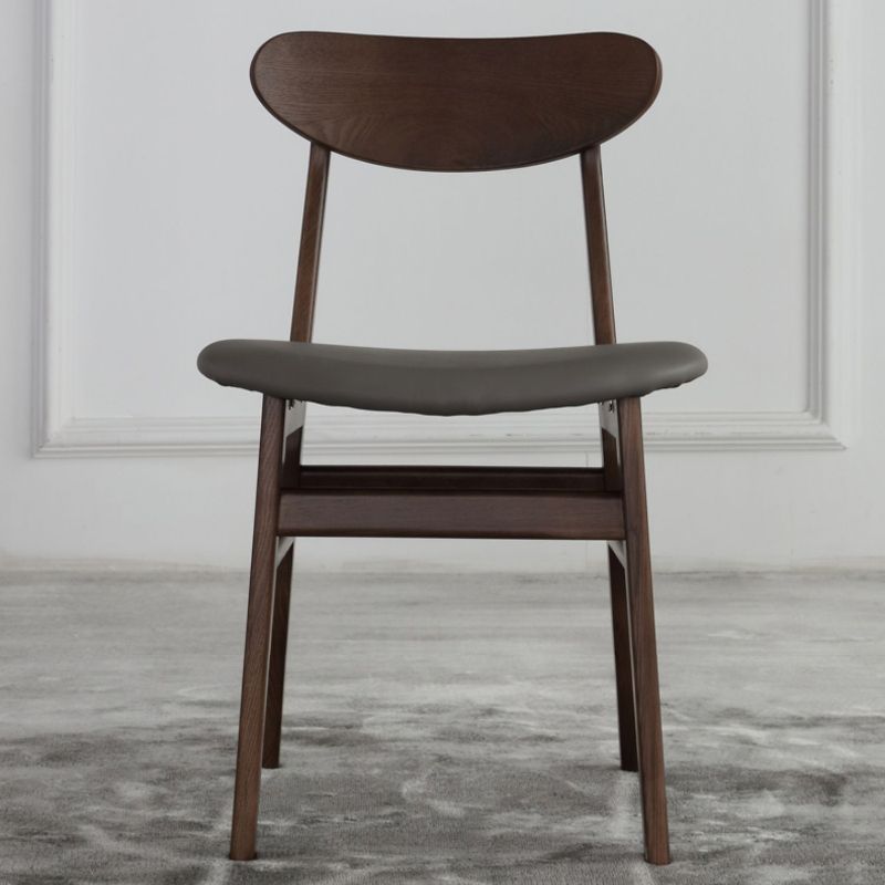Industrial Upholstered Armless Chair Kitchen Solid Wood Dining Chair