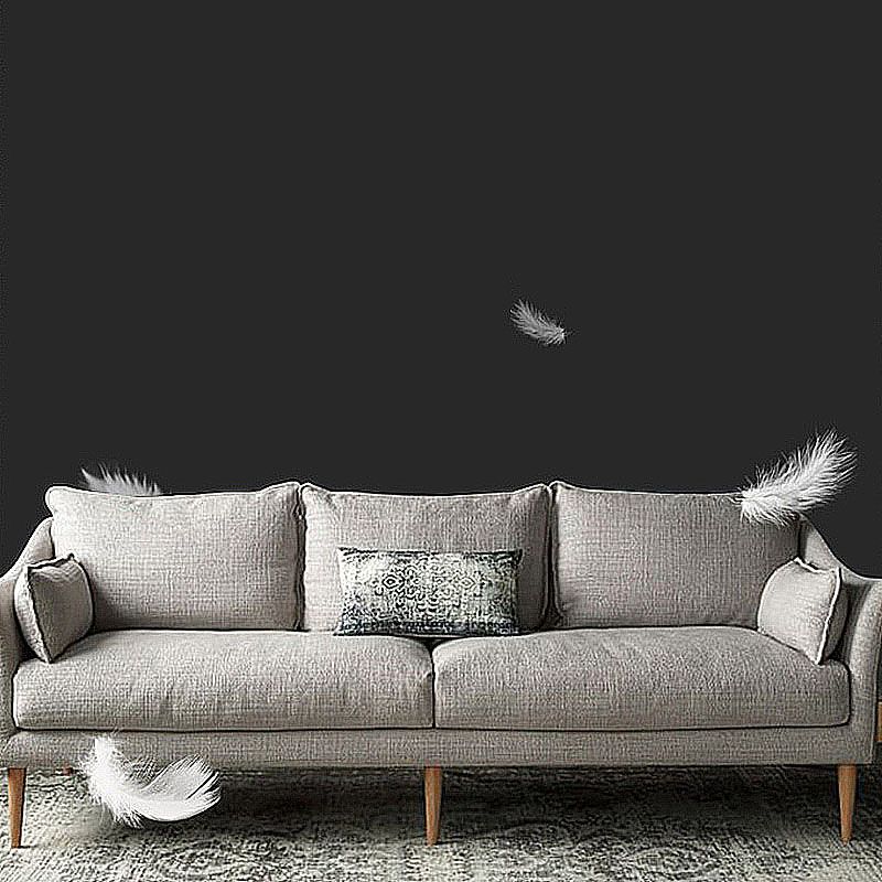 Charles Of London Sofa Modern 3-seater Fabric Sofa with Wood Legs