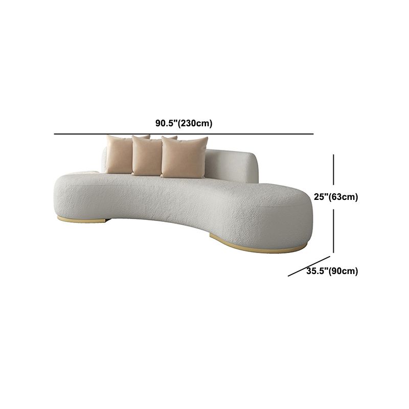Contemporary Curved Sofa with Tight Back Standard Armless Sofa for Living Room