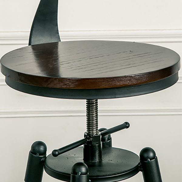 Industrial Armless Rotatable Counter Stool Iron Bar Stool with  Pedal