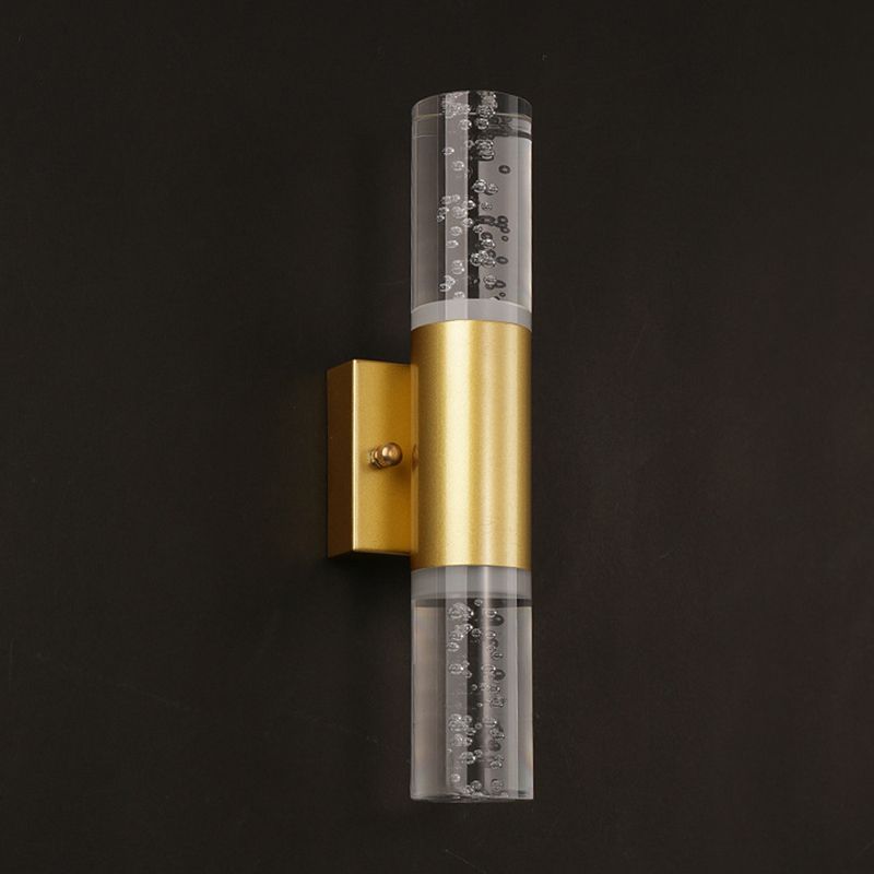 Moderno cilindro in stile di lusso su e giù a parete a led sconce cristallo montato lampada montata per camera da letto
