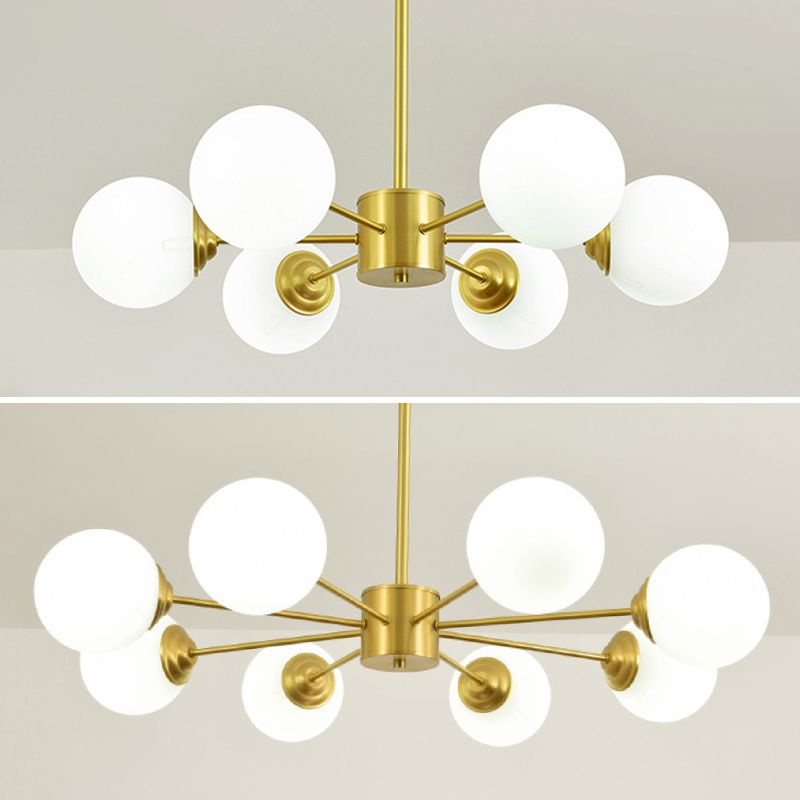 Globe Chandelier Light Fixture Designer Multi-Head Bronze Chandelier Lamp with Glass Shade