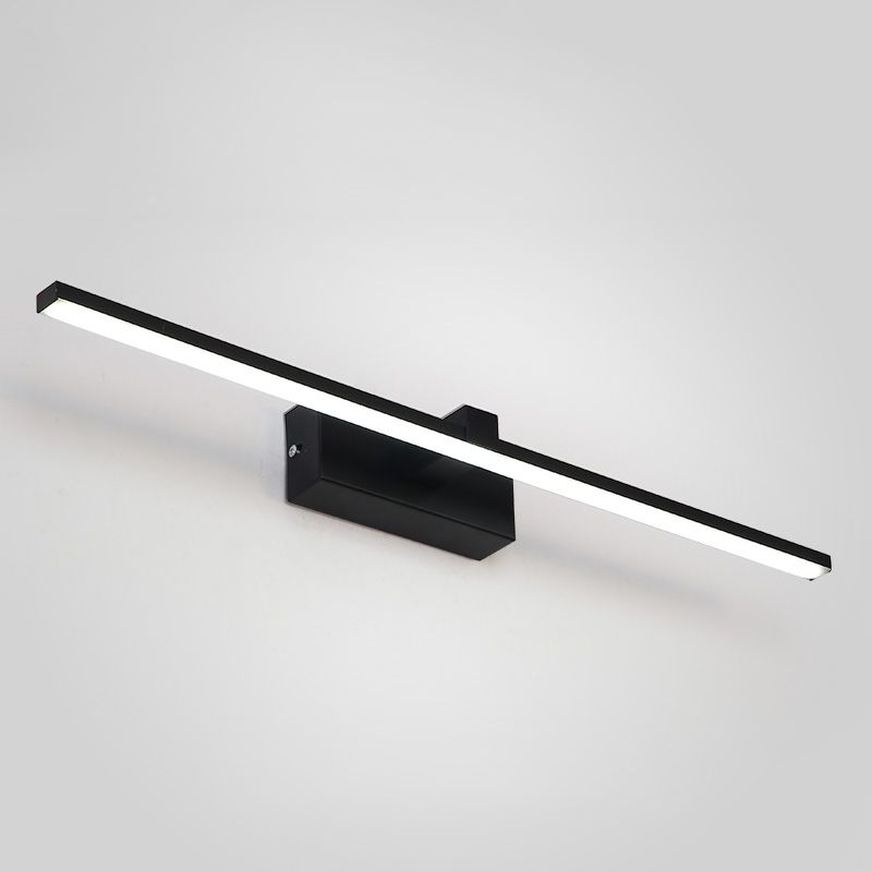 Luz de pared de metal de forma lineal Luz de montaje de pared de espejo de luz simple estilo moderno