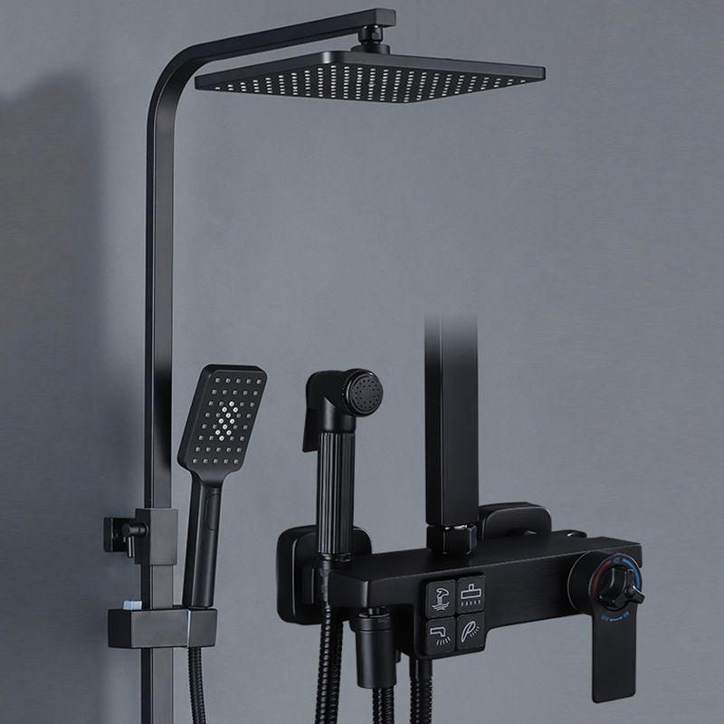 Modern Pressure Balanced Diverter Valve Shower Faucet Square Shower System on Wall