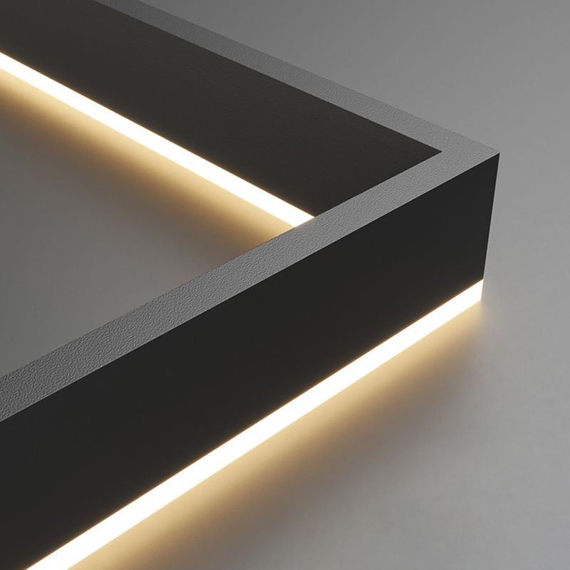 Square Shape Chandelier Lights Contemporary Metal Chandelier Lighting Fixtures in Black