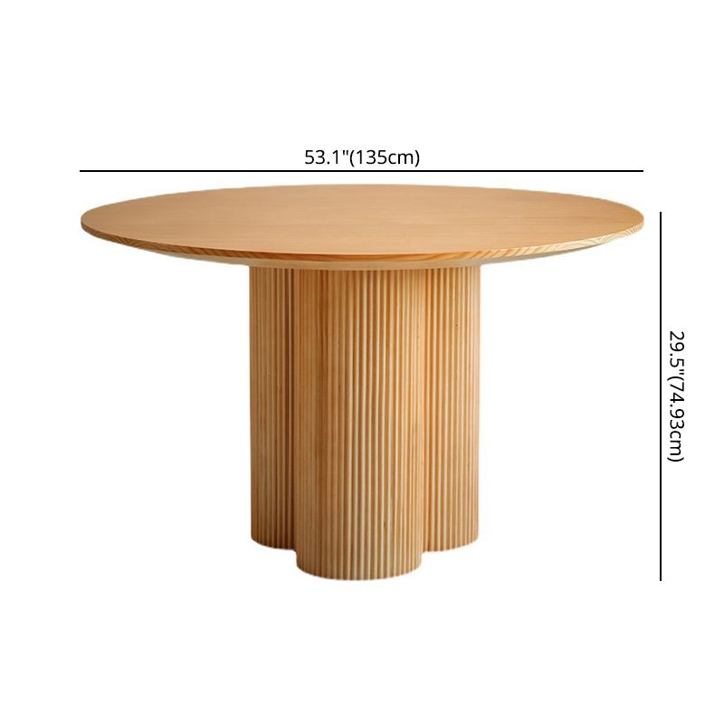 Juego de mesa de madera moderna de 5/7 con mesa redonda de comedor con sillas transversales
