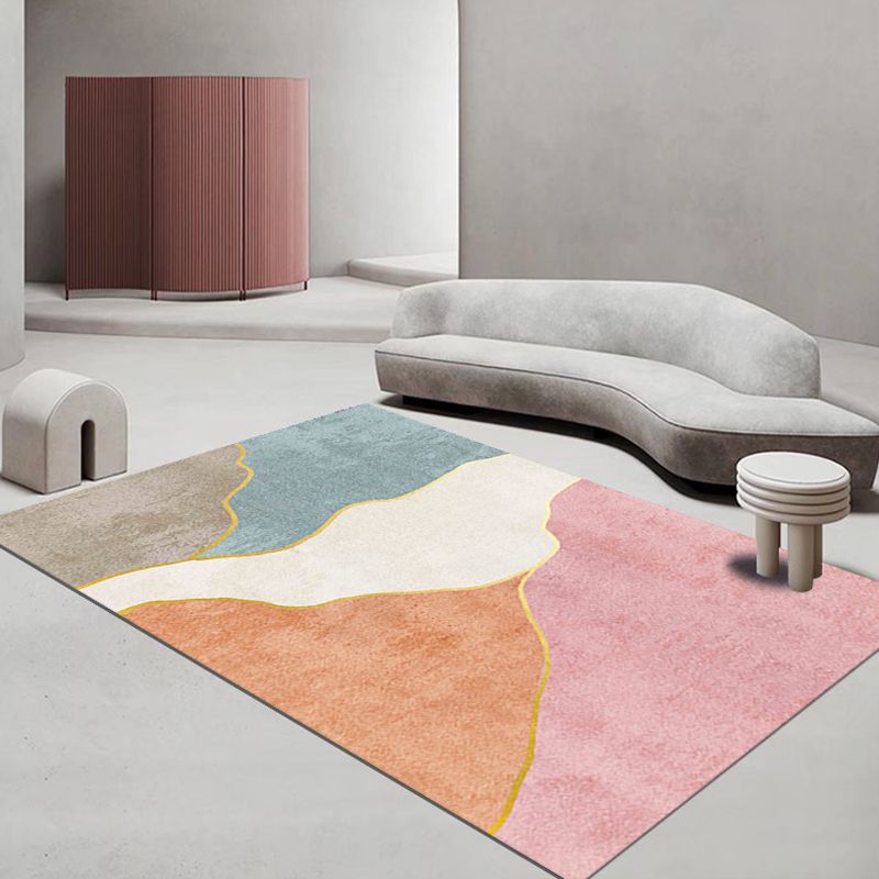 Modern Nordic Colorful Area Rug Carpet Stain Resistant Rug for Living Room