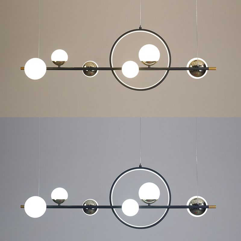 Modern Style Chandelier Light Round Shade Ceiling Hanging Light for Dining Room