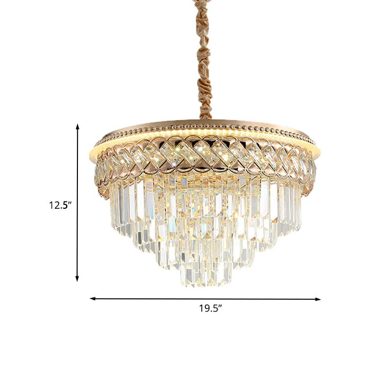 Tiers modernes Chandelier Crystal Prism LED PRENDANT PRENDANT LEUR AVEC TRAITE
