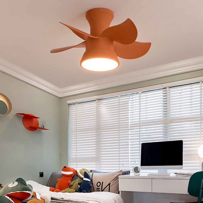 Ventiladores de techo de forma de ventilador de metal estilo para niños de 1 luces de lámpara de ventilador de techo